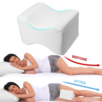 

Memory Foam Knee Pillow Align Spine Pregnancy Body Pillows Back Support for Side Sleepers for Orthopedic Sciatica Back Leg Hip