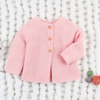 

Children Kids Sweater Autumn Baby Girl Boy Solid Print Cardigan Casual Outerwear Coat Clothes