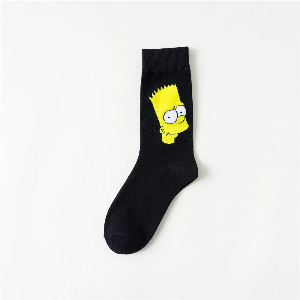 Cartoon Anime Print Sock Homer J Bart Abe Ned Flanders Mr Burns Cute Funny Men Cotton Lovers Socks Sporting Casual Autumn Winter - Цвет: 4