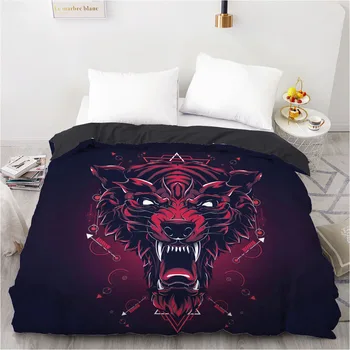 

3D Duvet Cover Quilt Covers Comforter Case Black 200x200cm Full Animal Design Custom Bed Linens Bedding Bag Bedspread