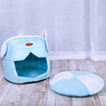 

Foldable Cat Bed Tent Warm Winter Pet cat house Semi-closed House Warm Nest With Soft Sleeping Cat Litter Mat