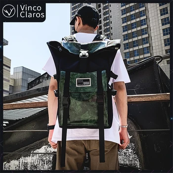 

Vintage Printing Unisex Backpacks High Quality PU Leather Big Bag Men Large Capacity Men's Travel Backpack Trend Youth Back Pack