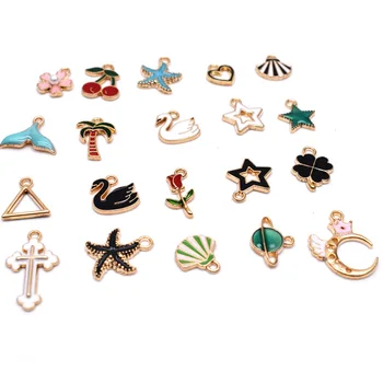 

Starfish Rose Fower Four Leaf Clover Swan A Variety Of Styles Alloy Pendant CharmDIY Accessories Of Necklace Bracelet headdress