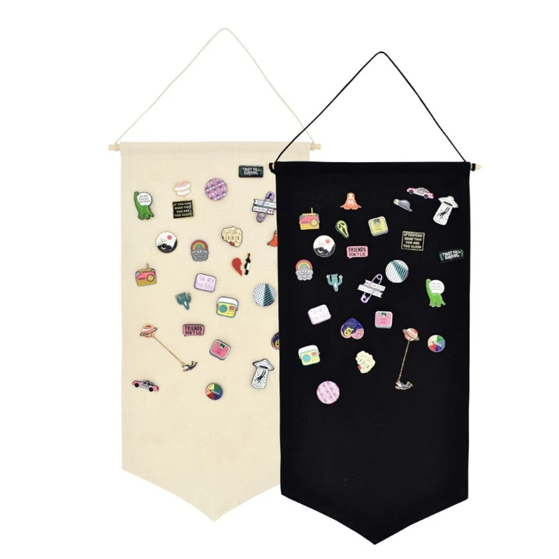 Nordic Blank Cotton Brooch Pin Badge Holder Hanging Wall Display Banner Flag Kids Room Decoration Button Lapel Collection 5