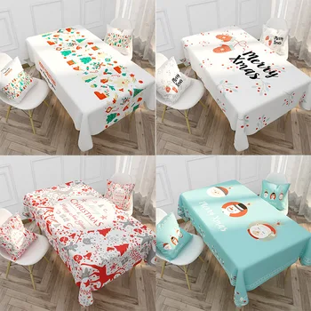

Oilcloth Tablecloth for Table for Home and Kitchen Christmas Decorations 2021 White Tablecloths Rectangular Table Waterproof