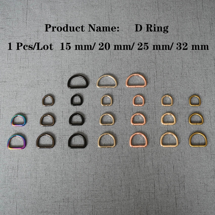 

1 Pcs/Lot 15mm 20mm 25mm 32mm Metal D Rings D-Shaped Belt Buckles DIY Dog Collar Straps Bags Sewing Accessories DR39507
