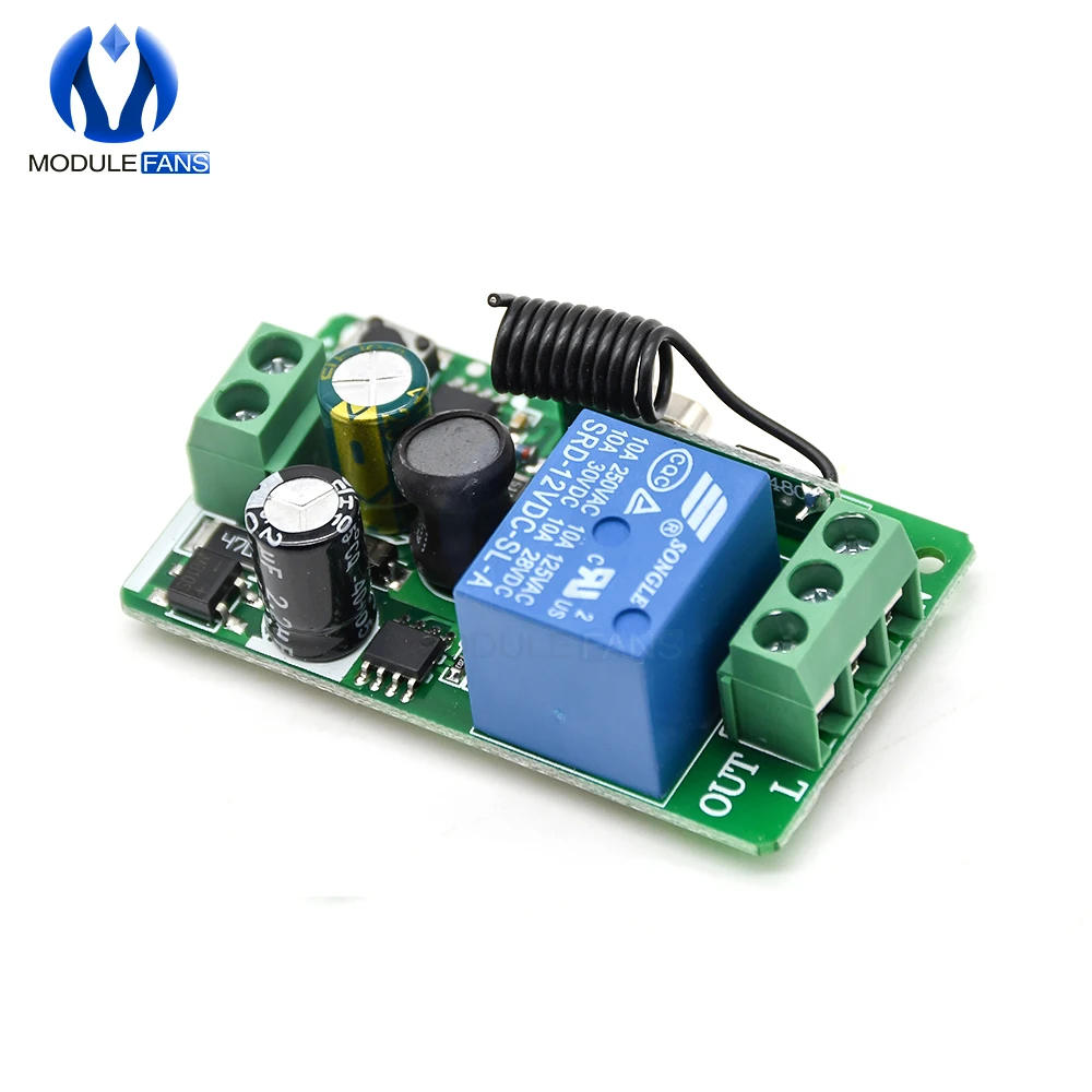 315MHZ 433MHz 315MHZ cc 12V 433 V 10A 1 Ch canal sans fil RF télécommande carte émetteur récepteur relais commutateur Module