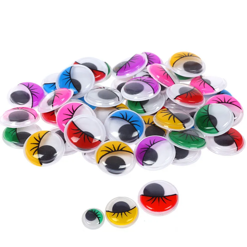 50 шт цветные активные глаза с клеем креативные ручные поделки Принадлежности Ресницы Глазные яблоки наклейки глиняные аксессуары