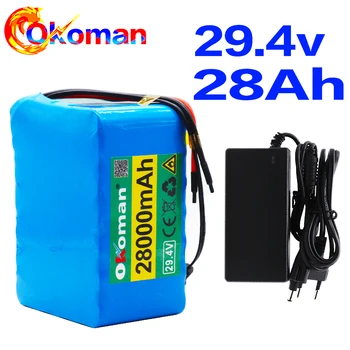 

high quality 7S5P 24v 28Ah battery pack 250w 29.4V 28000mAh lithium ion battery for wheelchair electric bicycle + 2A charger