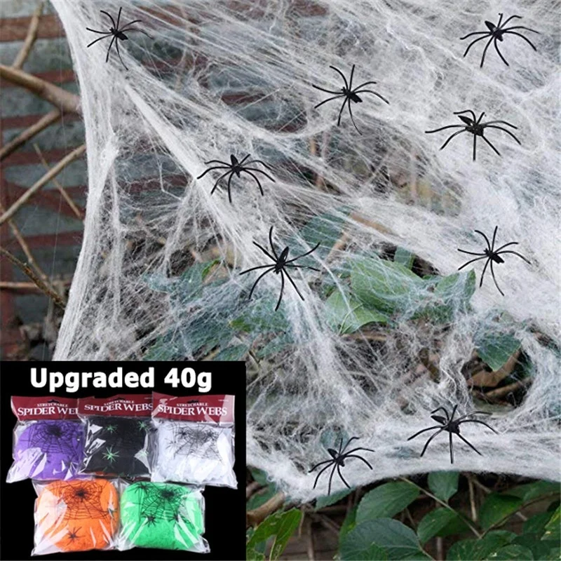 

Halloween Party Decoration Stretchy Cobweb Spider Web for Halloween Scary Party Bar Haunted House Scene Props Decors Spider Web