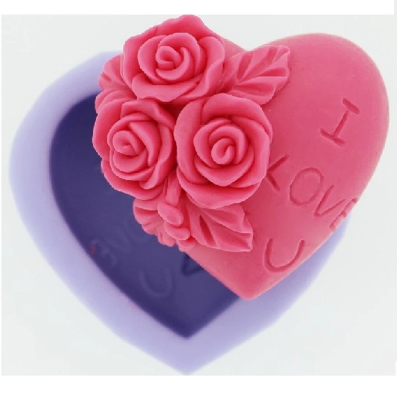 Moule A Savon En Silicone 3d En Forme De Cœur Rose Pour La Saint Valentin I Love U Pour La Fabrication De Sucre Artisanat D Art Aliexpress