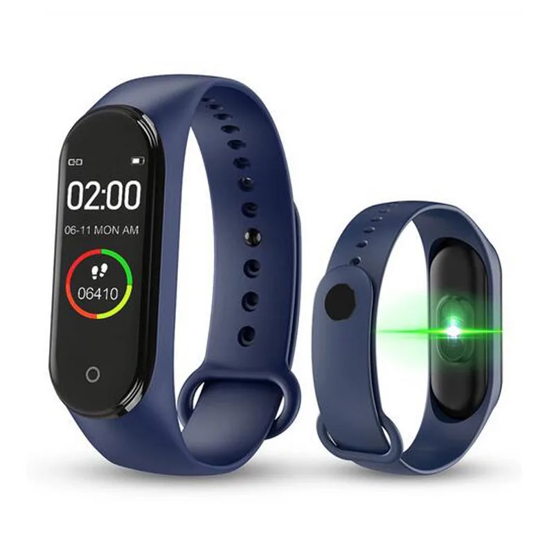 Спортивный шагомер, смарт-браслет, часы, Bluetooth, монитор сердечного ритма, фитнес, умный Браслет, шаговый шаг для IOS, Android - Цвет: Blue