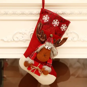 

1xChristmas Santa Claus Stocking Socks Xmas Tree Decor Gift Candy Hanging Bag