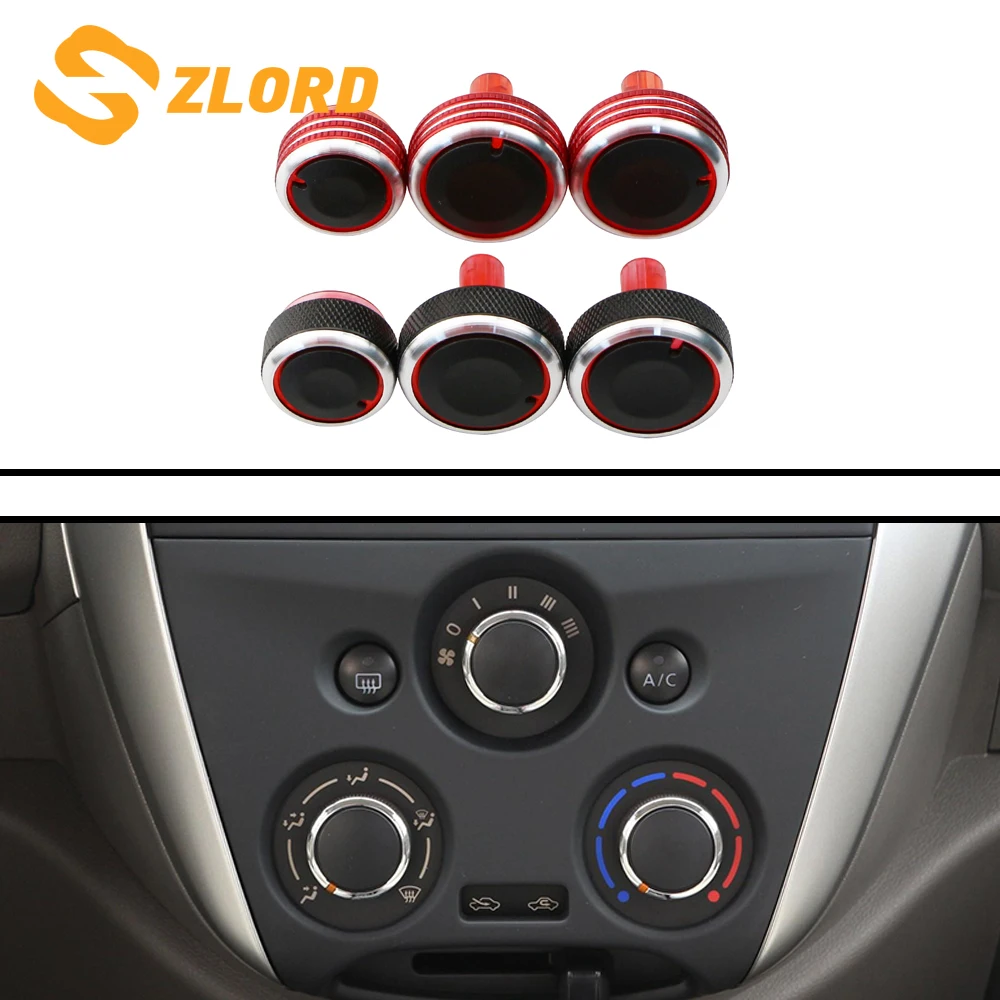 

Zlord Car Accessories AC Knob Air Conditioning Heat Control Switch Knob For Nissan New Sunny March Aluminum Alloy 3pcs