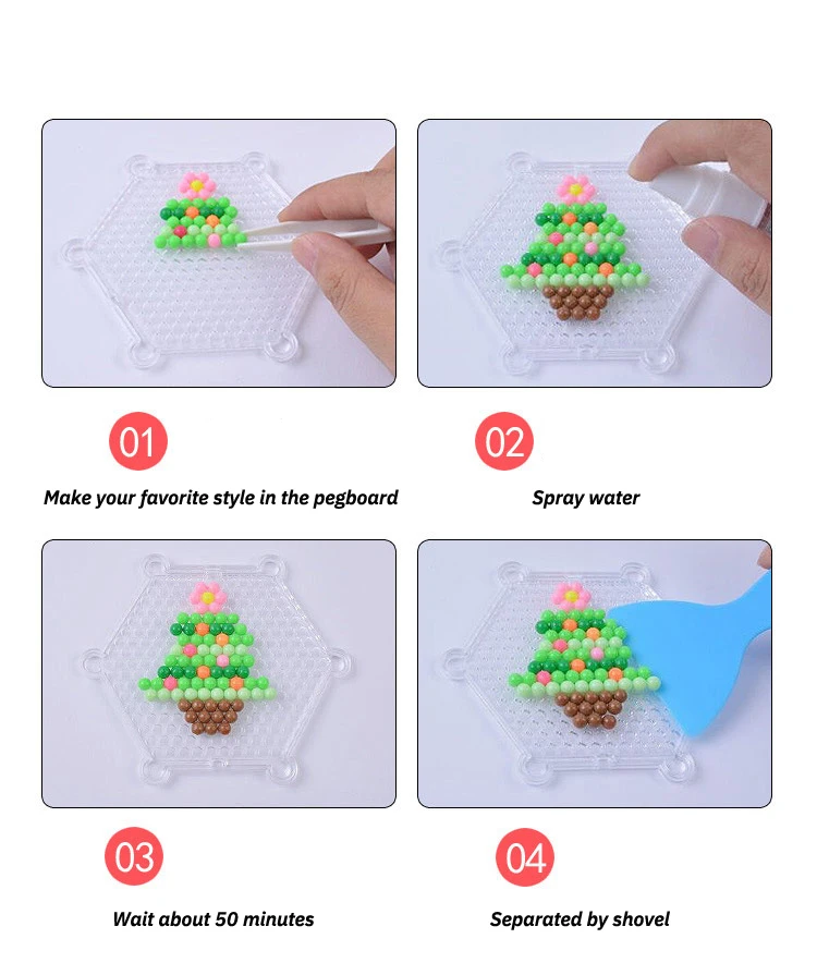 6000pcs Refill Hama Beads Puzzle 3D Handmade Magic Aquabeads DIY