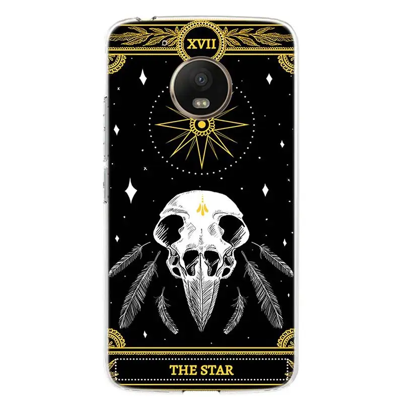 TW058-1 Death Tarot Cover Phone Case For Motorola Moto G7 G6 G5S G5 E4 Plus G4 E5 Play Power EU Gift Fit Patterned Coque - Цвет: TW058-1