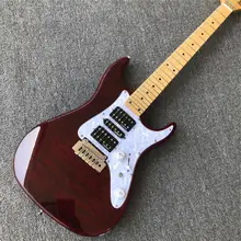 Win red 6 струн электрическая гитара, клен гриф, фабрика на заказ твердая st гитара