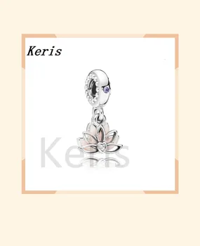 

100% 925 silver sterling 1:1 797259cz serene lotus flower hanging original female fashion free freight jewelry