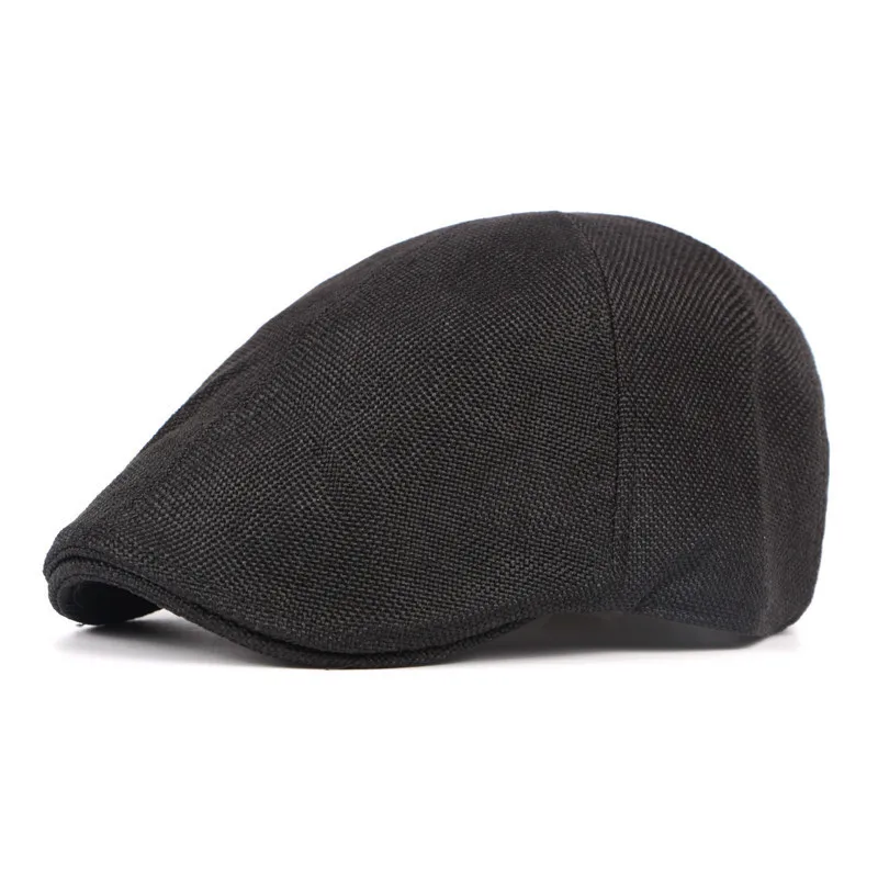 Newsboy Cap Spring Polyester Solid Color Newsboy Caps Flat Peaked Cap Men and Women Painter Beret Hats