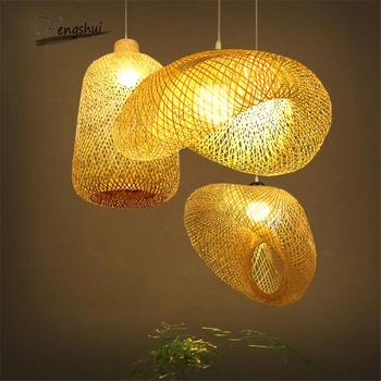 

china Art pendant lights Bamboo lamp Restaurant Hotel Rattan pendant lamp for living room hanging kitchen lamp light fixtures