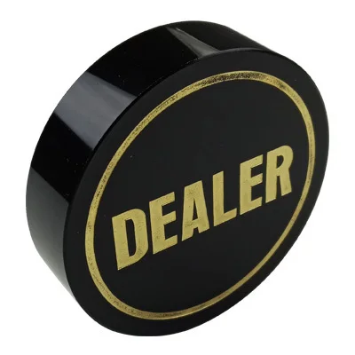 Dealer New High-quality Texas Poker Chips Dealer Black Crystal All In Baccarat Dealer Button Gold Word Poker Accessories - Цвет: Dealer