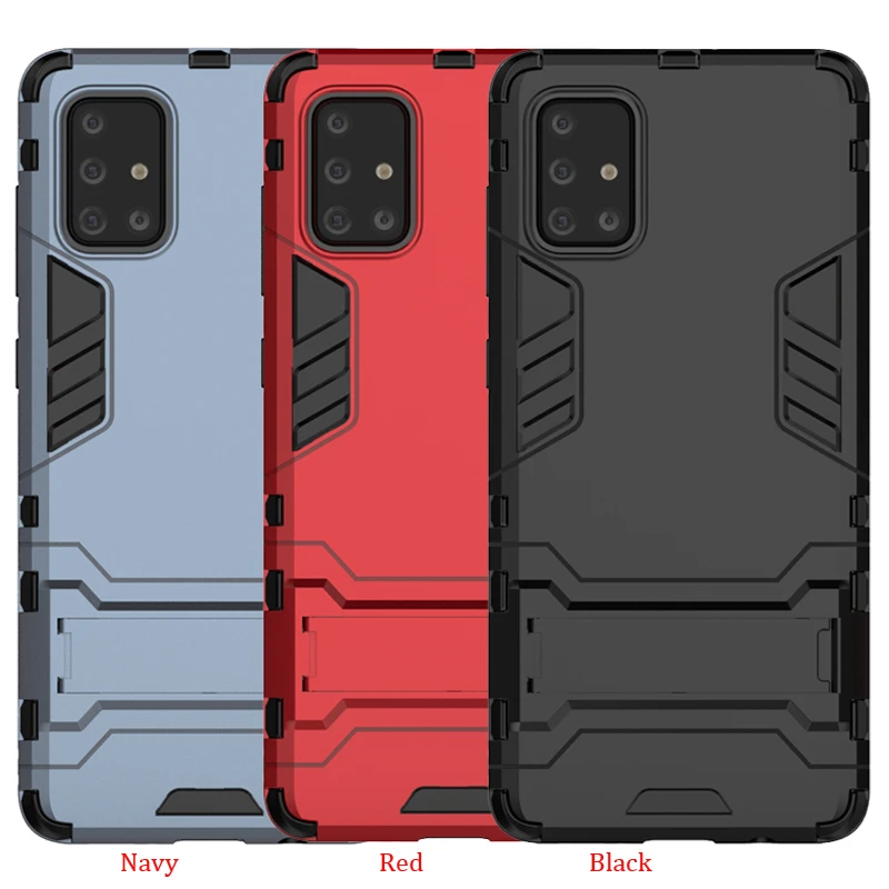 100 шт./лот для Samsung Galaxy A51 A71 Srong Armour жесткий прочный защитный чехол с подставкой S20