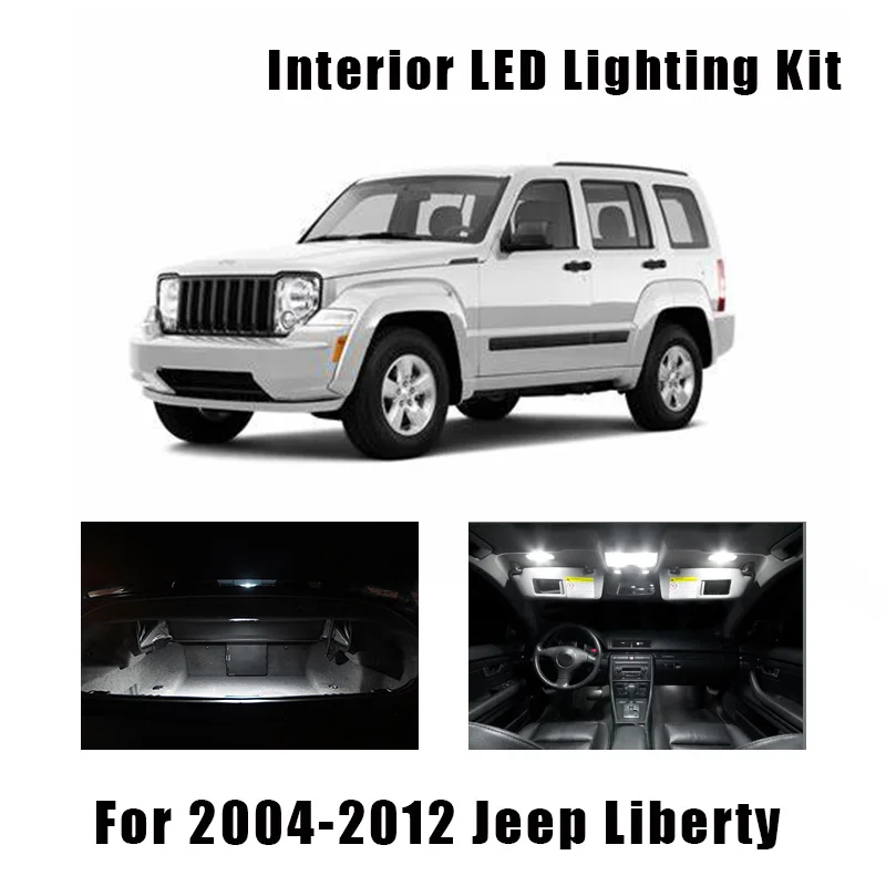 13pcs White Canbus Bulbs Car LED Interior Light Kit Fit For Jeep Liberty 2004-2010 2011 2012 Map Dome Door Trunk License Lamp | Автомобили