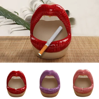 

Creative Ceramic Crafts Red Lips Woman Ash Tray Home Decoration Ornaments Portable Anti Scald Living Room Cigar Ashtray