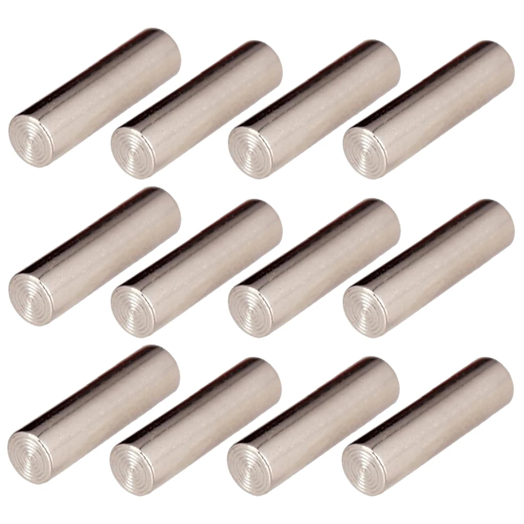 12 Pieces Electric Guitar Bass Pickup Metal Pins Cyclinder Magnet Slug Rods
