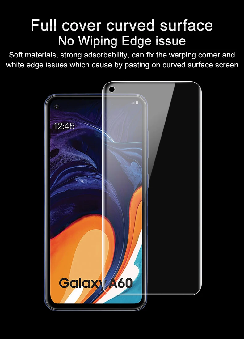 2 шт полное покрытие для samsung Galaxy A60 протектор экрана и защита задней крышки Imak все стоя Гидрогелевая пленка экрана телефона
