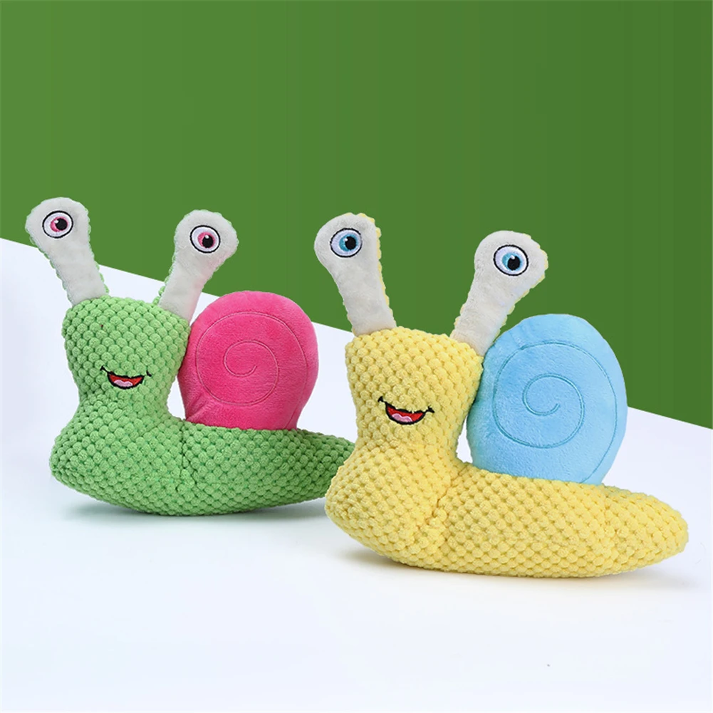 

Cute Plush Snail Dog Chew Squeak Toy Bite-Resistant Puppy Cleaning Teeth Molar Interactive Toys Pet Training Biting Sounding Toy