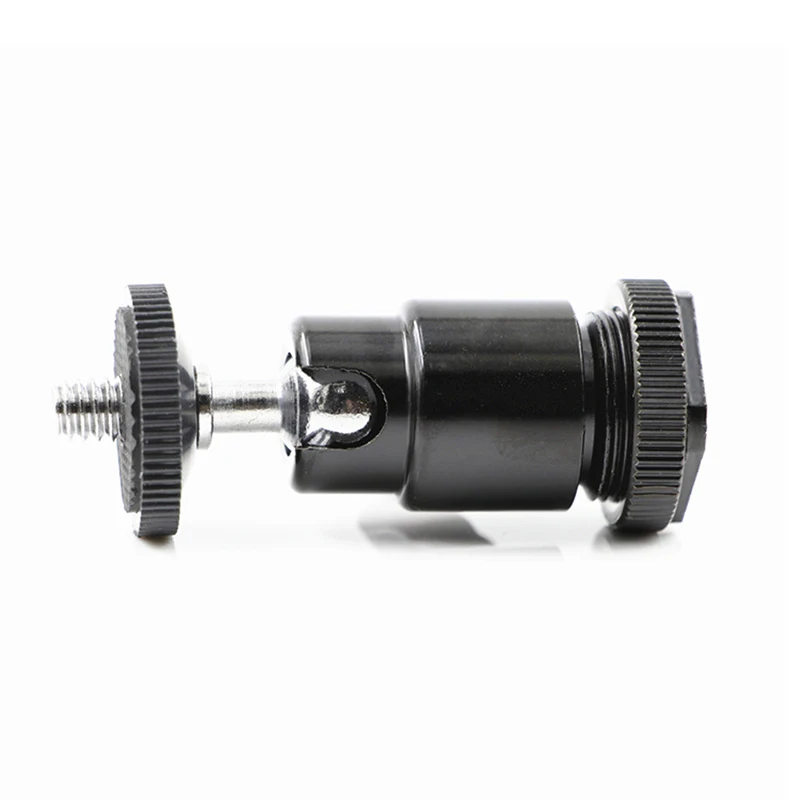 360 Degree Swivel Mini Ball Head Hot Shoe Mount Adapter For DSLR Camera Tripod Ballhead Stand