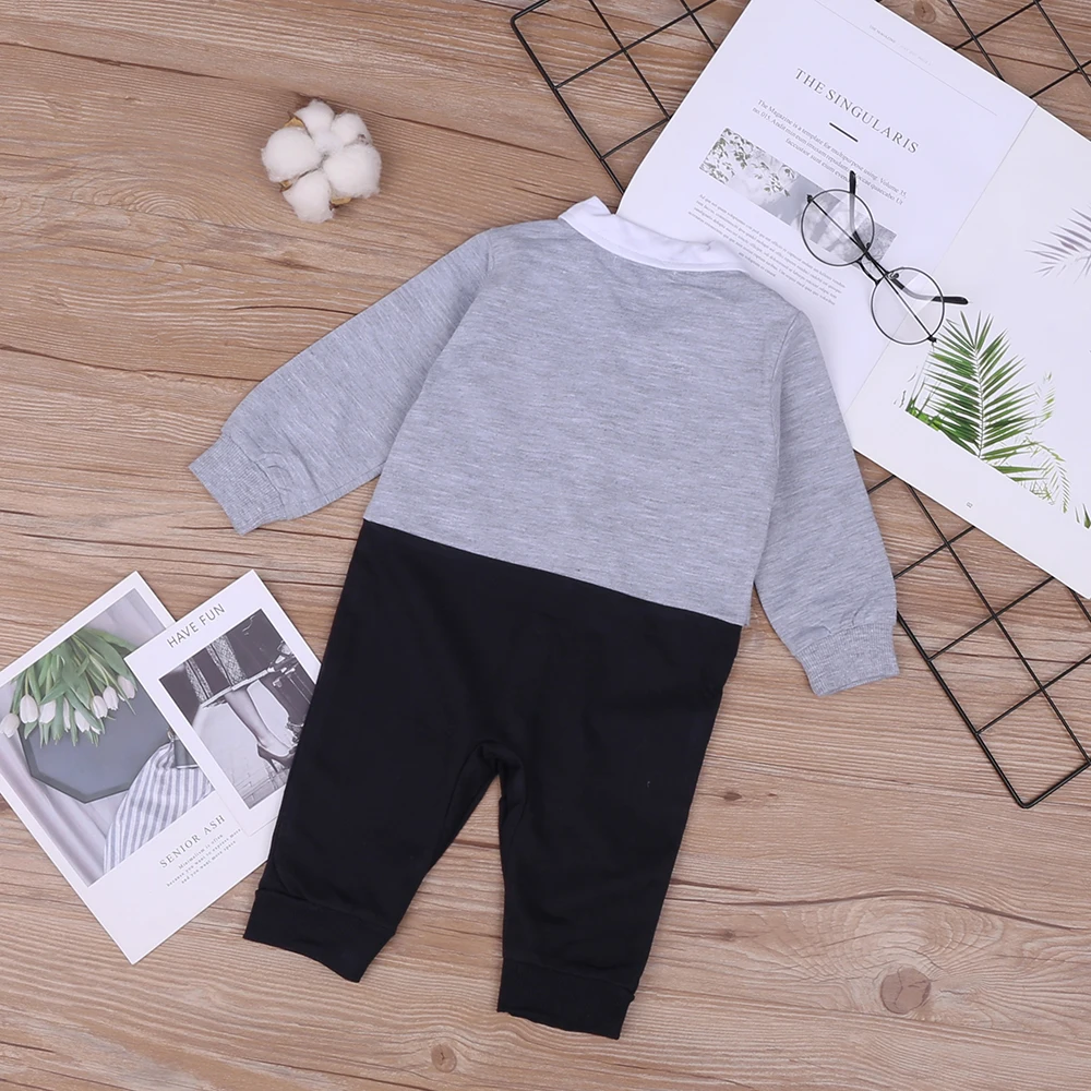 HE Hell Enjoy Baby Boy Autumn New Winter Clothes Sets Newborn Boys Clothing Suit Long-Sleeve Gentleman Plaid Bow Tie Romper