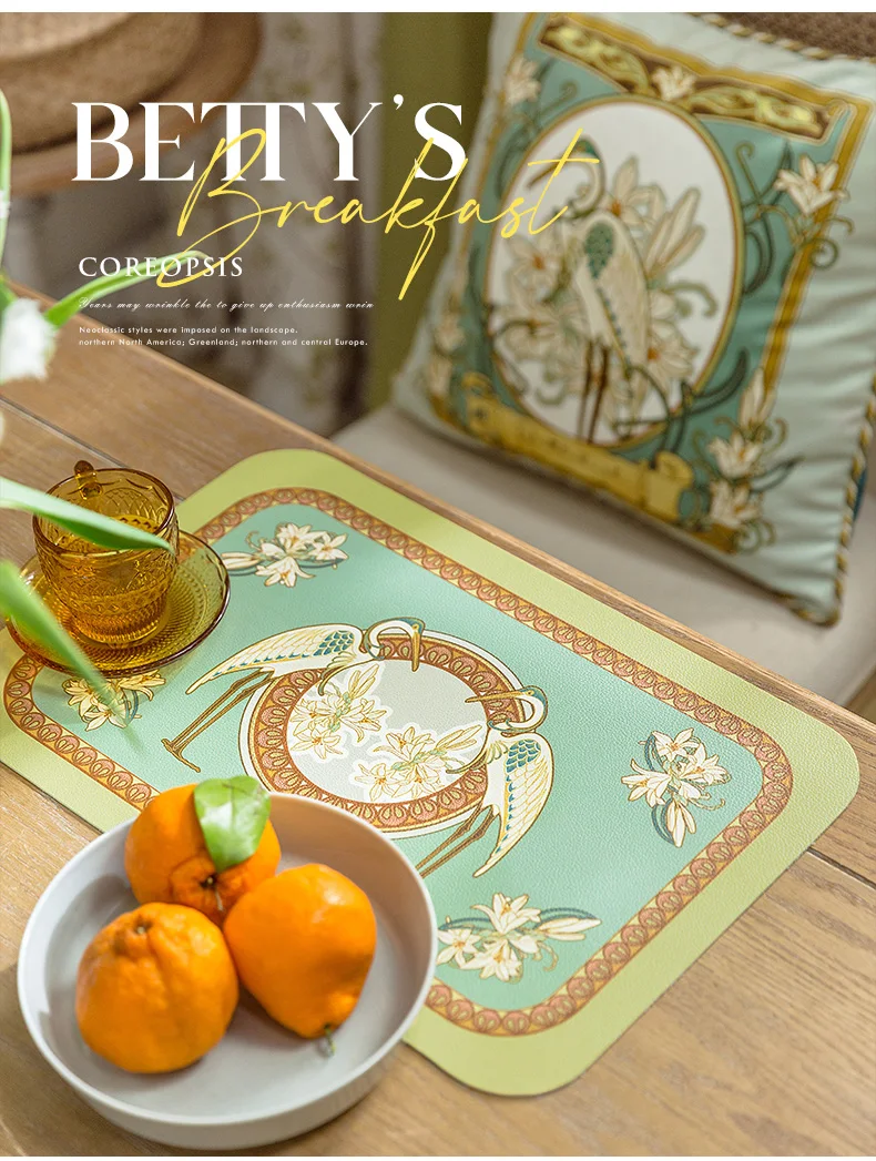 jantar esteiras floral impressão vintage mesa almofada deluxe 30x45cm