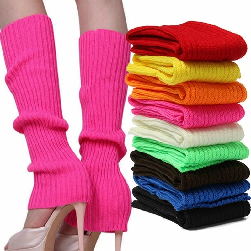 wool socks women Winter Women Solid Candy Color Knit Leg Warmers Loose Style Boot Knee High Boot Stockings Leggings Gift Warm Boots Leg comfort women socks