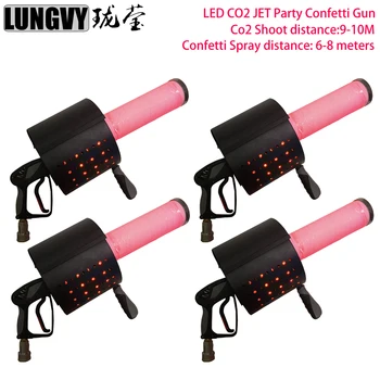 

Free Shipping 4pcs/lot LED CO2 JET Party Confetti Guncolors CO2 Confetti Launcher Cannon Stage Confetti Streamer Machine Wedding