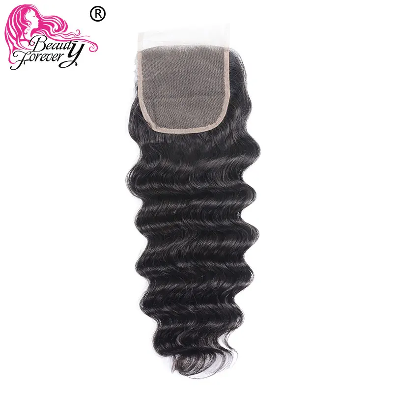 

Beauty Forever Loose Deep Weave Closure Malaysian Lace Closure Remy Hair Free Part 4"*4" 100% Human Hair 10-20inch Free Shipping