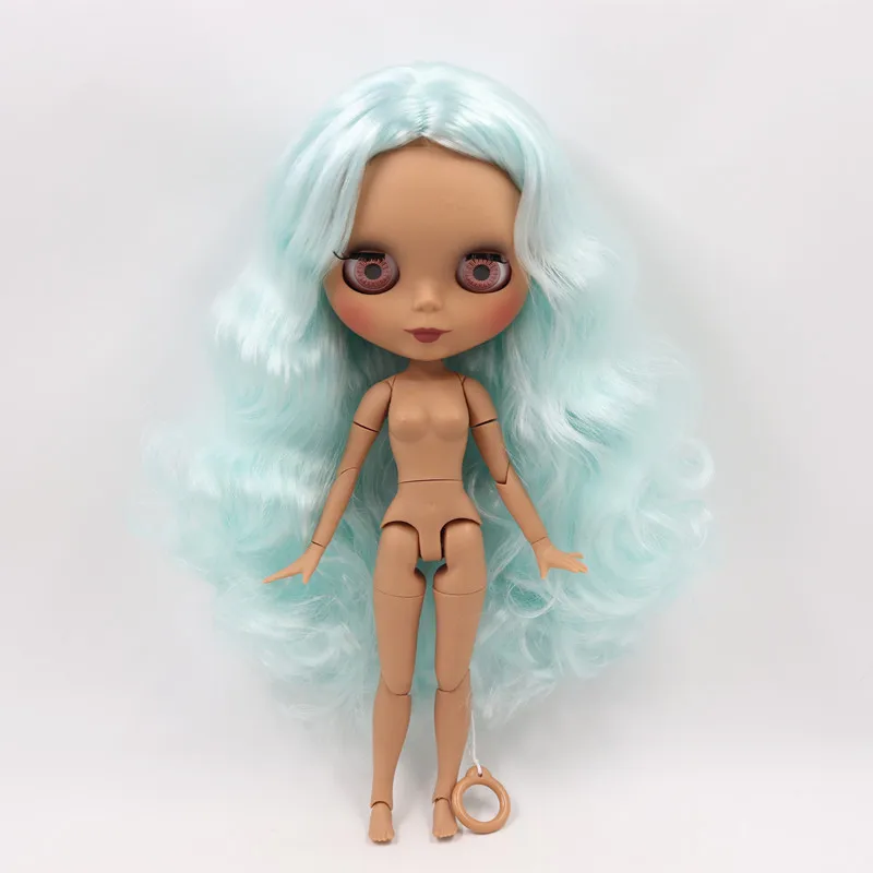 nude doll ICY Fortune Days factory blyth кукла 1/6 шарнирное тело новое матовое лицо губы смешанные озеро синие волосы DIY sd Подарочная игрушка - Цвет: nude doll