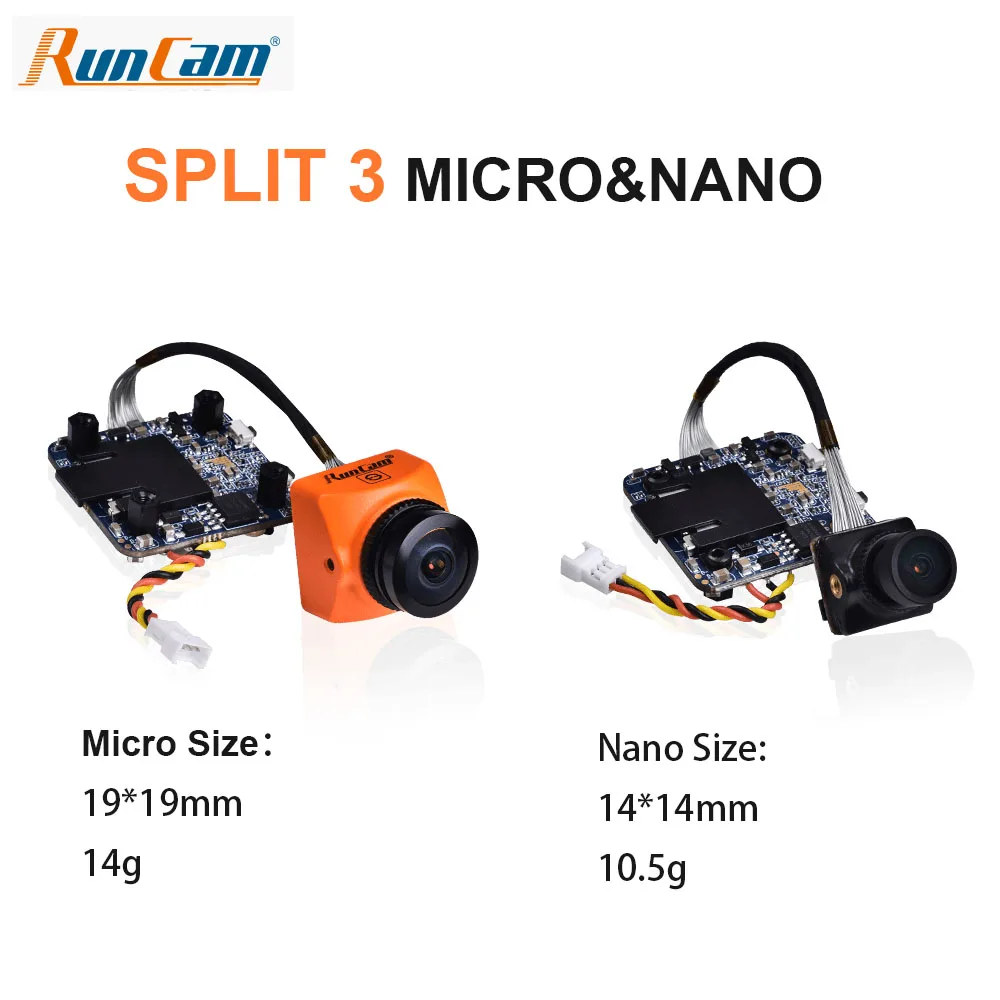 

RunCam Split 3 Micro/ Nano/Nano Whoop FPV Camera 2MP1080P/60fps HD recording plus WDR NTSC/PAL Switchable