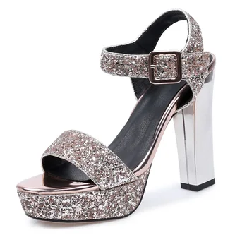 

hot sale 2020 new fashion summer women sandals shoes sexy high heels platform gold silver shoes woman dress party wedding shoes