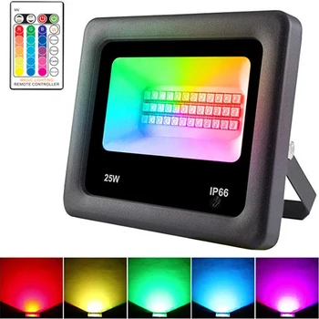 

55W Outdoor Garden Spotlight Flood Light RGB LED Floodlight Waterproof Landscape Lighting Street Light Remote Control