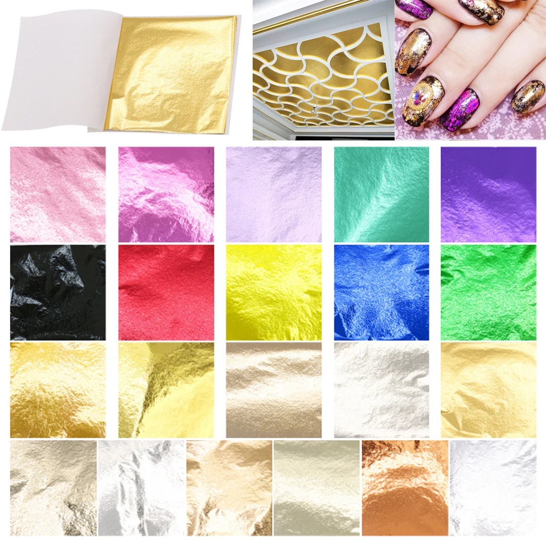 Art Craft Design Paper For DIY Resin Clay Mold Making Gilding Imitation Gold Sliver Copper Foil Sticker Manicure Foils | Дом и сад