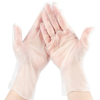 

Clear Gloves Disposable - Phone Touchable, Powder Free, Latex Free, Safety Protective Gloves(100Pcs M+100Pcs L)