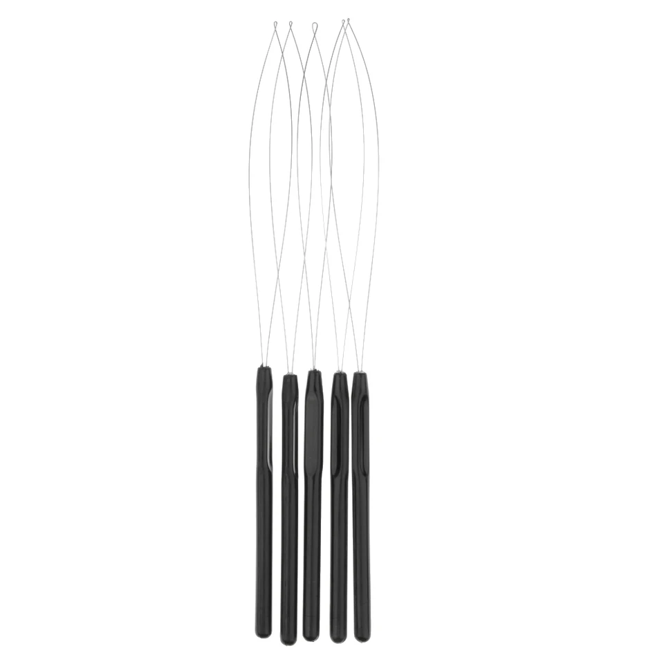 6 stuks haarextensies, strik, naald, draadinrijger, trekhaak, gereedschap, microring, extensions, accessoires, inrijghulp, gebruikt voor haarverlengingen, veren of kralen
