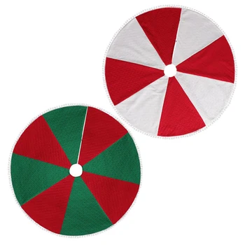 

Holiday Decorations Ceative Christmas Tree Skirt Double Layer Non Woven Fabric Christmas Tree Bottom Mat Red White