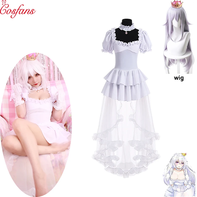 Женский костюм для косплея Boosette белое длинное бальное платье в стиле ретро