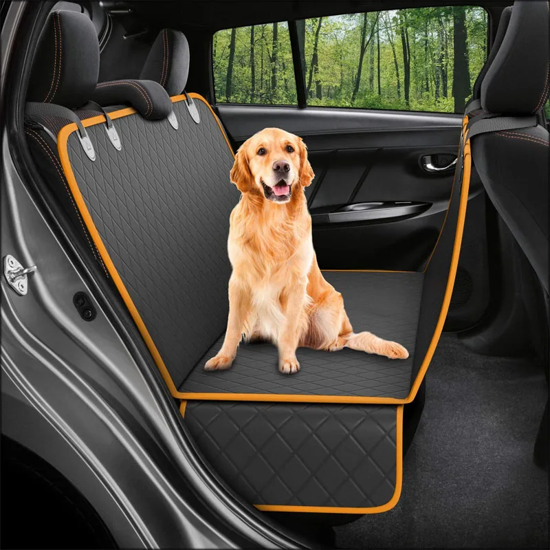 Lanke Dog Back Seat Cover Protector Waterproof Scratchproof Nonslip Hammock for Dogs, Against Dirt and Pet Fur Car Seat Covers - Цвет: Цвет: желтый