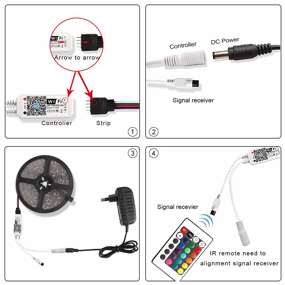 5 м Светодиодная лента светильник RGB 5050 Водонепроницаемая беспроводная Диодная лента с управлением Светодиодная лента e лента WiFi Contrller AU EU UK US адаптер DC 12 В