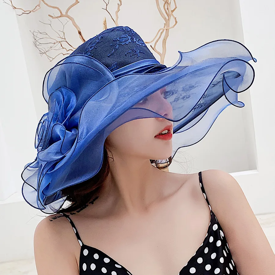 

2020 New Lace Uv Shade Ladies Summer Temperament Wave Edge Travel Versatile Sun Hat for Women