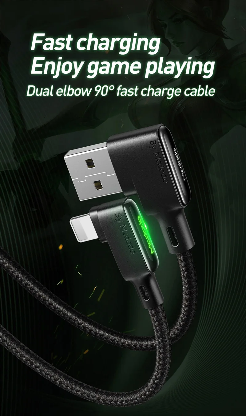 MCDODO 3а usb type C Быстрая зарядка USB кабель для iPhone 11 Pro XS MAX XR 8 7 6 6s Plus мобильный телефон зарядное устройство Шнур кабель для передачи данных